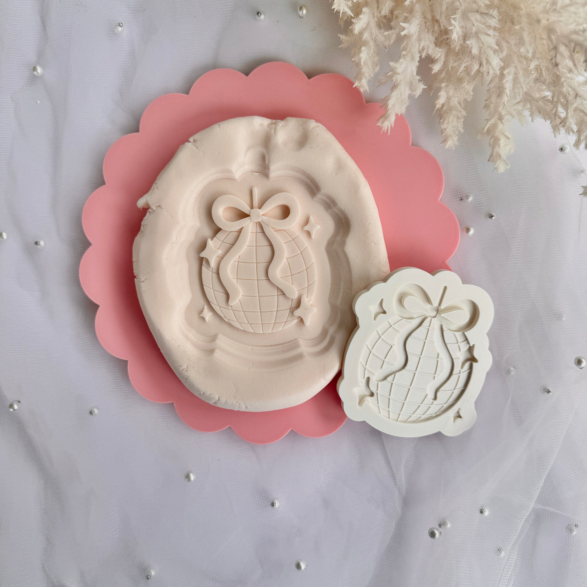 Disco Ball with Bow Cookie Stamp & Cutter