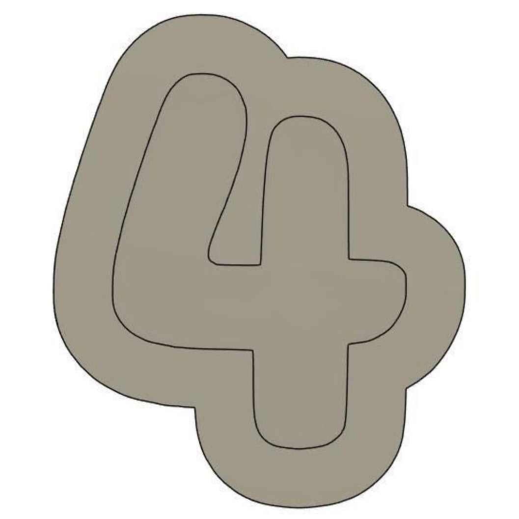 Number 4 Cookie Stamp & Cutter