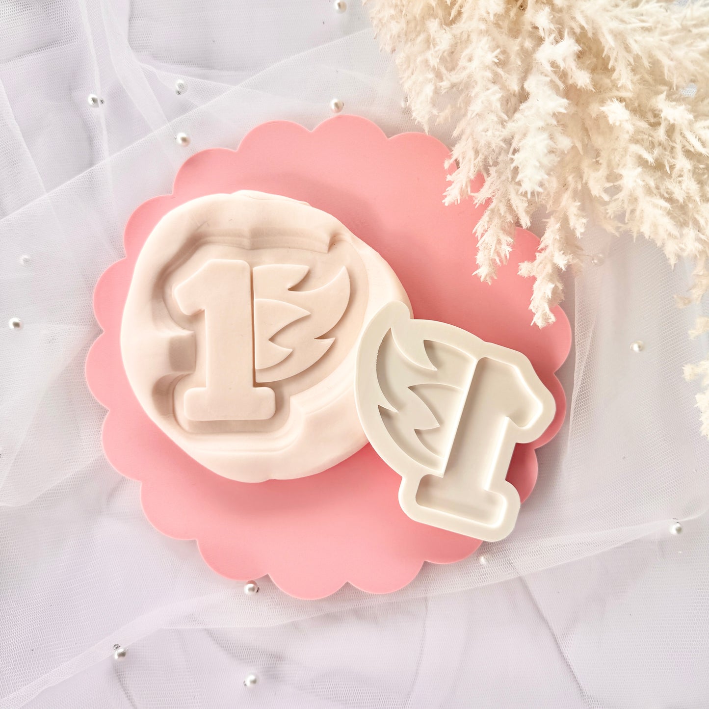 Flaming Number 1 Cookie Stamp & Cutter