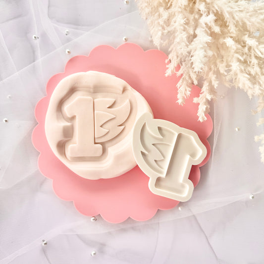 Flaming Number 1 Cookie Stamp & Cutter
