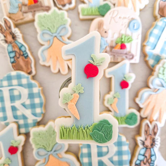 Number 1 with Vegetables Cookie Stamp & Cutter