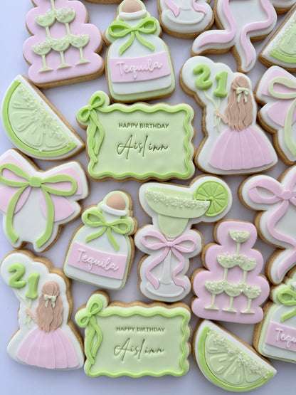 Tequila Bottle with Bow Cookie Stamp & Cutter