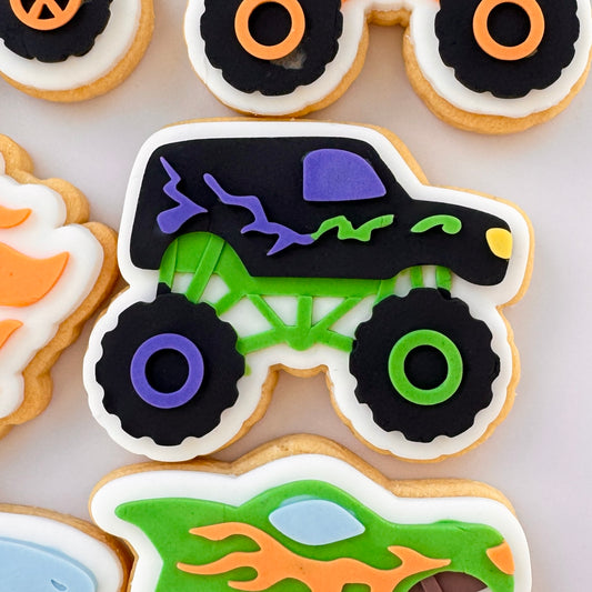 Lightning Monster Truck Cookie Stamp & Cutter