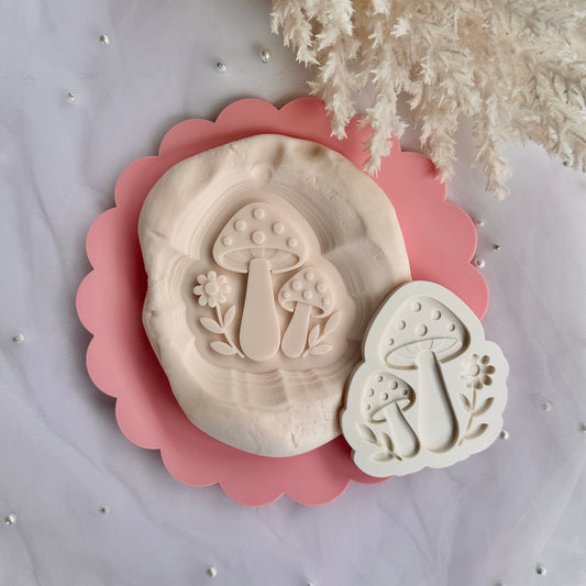 Toadstool Mushrooms Cookie Stamp & Cutter