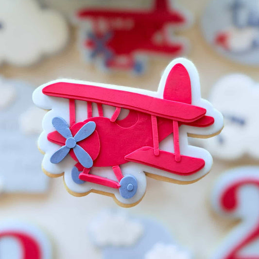 Vintage Aeroplane Cookie Stamp & Cutter