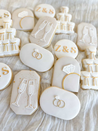 Champagne Glasses Rectangle Cookie Stamp & Cutter
