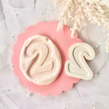 Number 2 Serif Font Cookie Stamp & Cutter