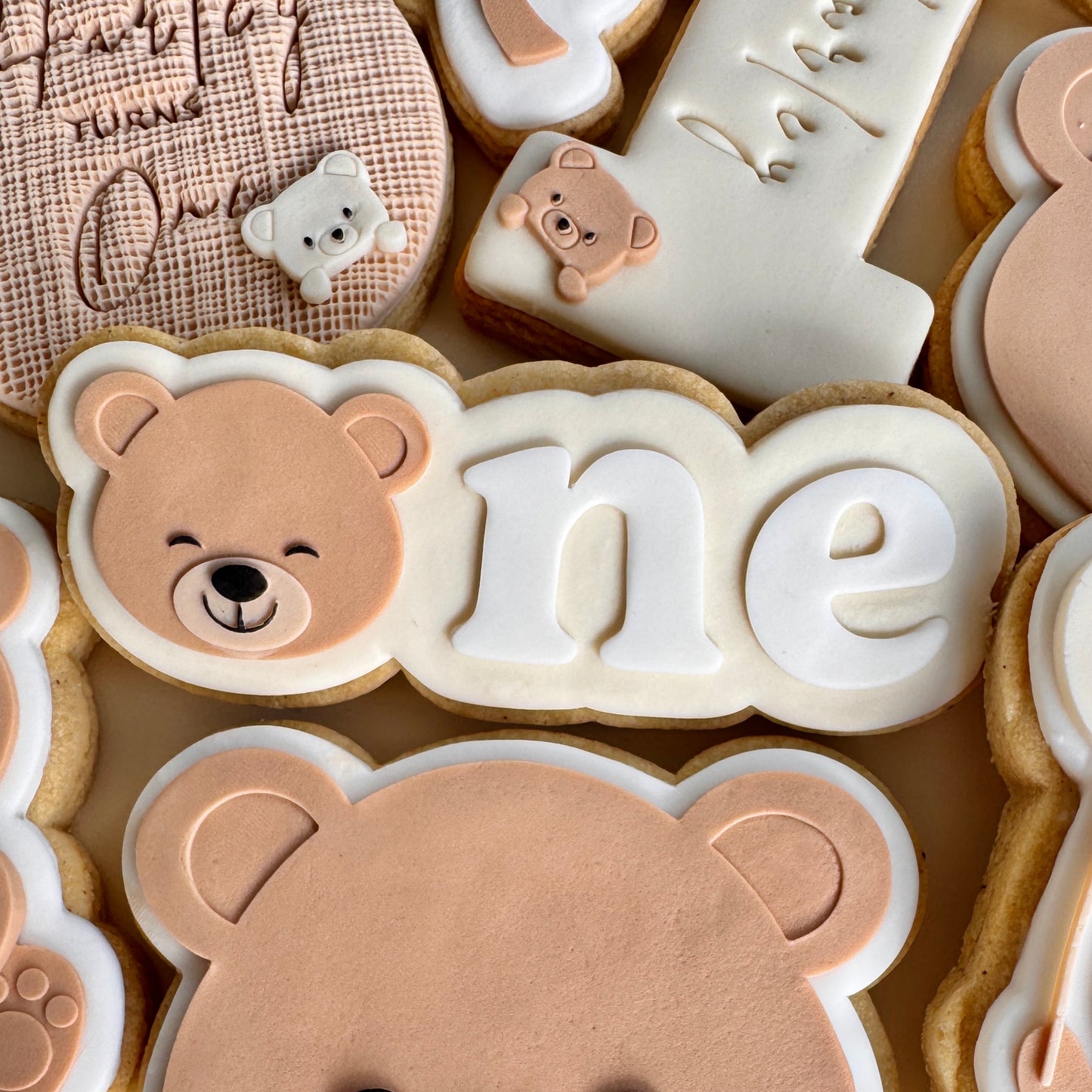 One Word Teddy Bear Cookie Stamp & Cutter