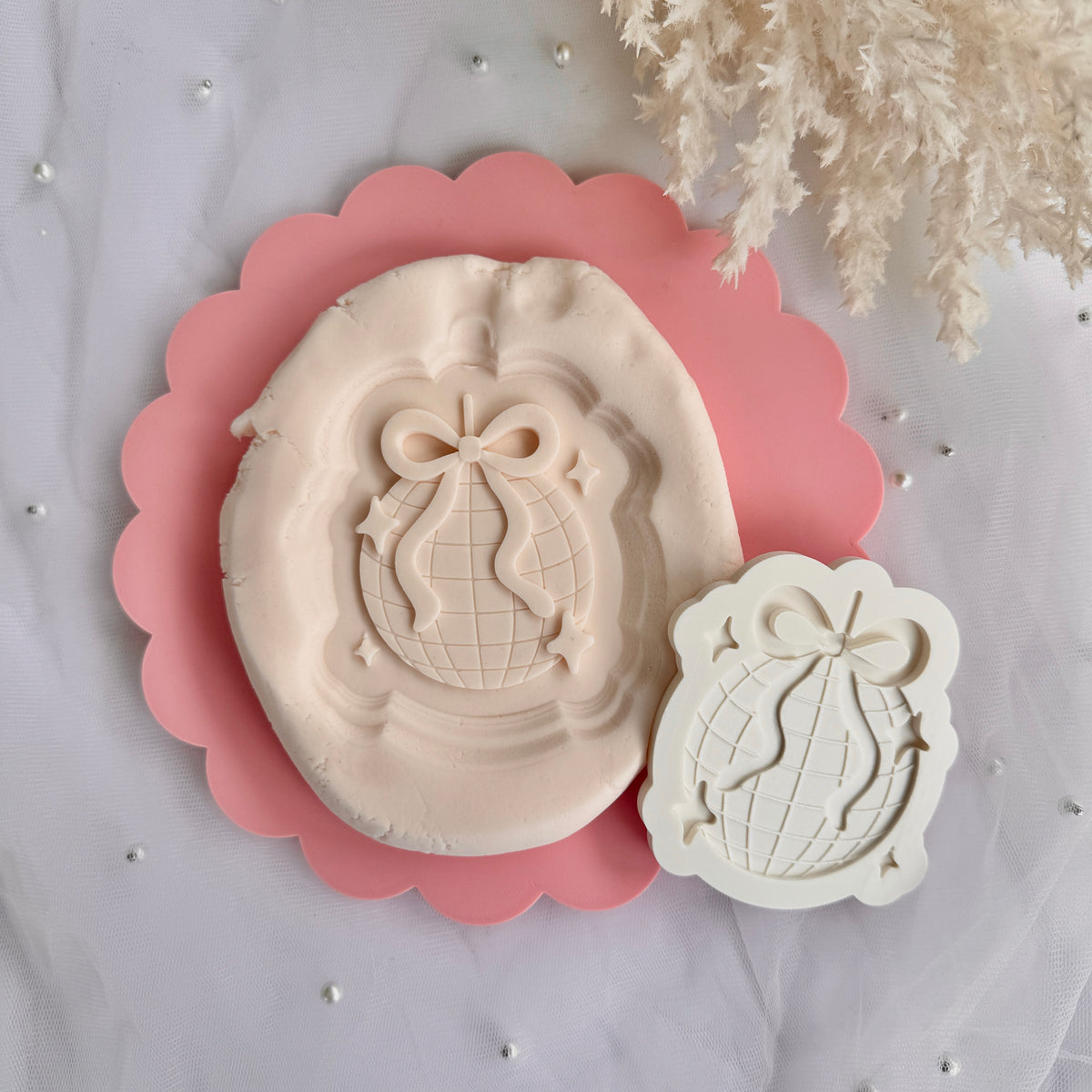 Disco Ball with Bow Cookie Stamp & Cutter