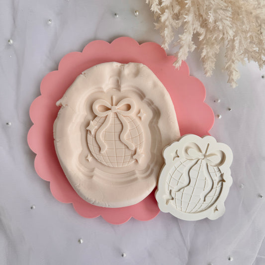 Disco Ball with Bow Cookie Stamp & Cutter