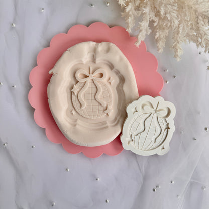 Disco Ball with Bow Cookie Stamp & Cutter