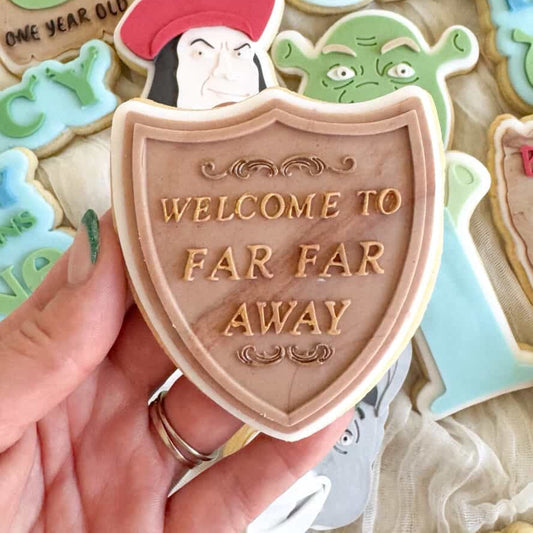 Shrek Far Far Away Sign Cookie Stamp and Cutter