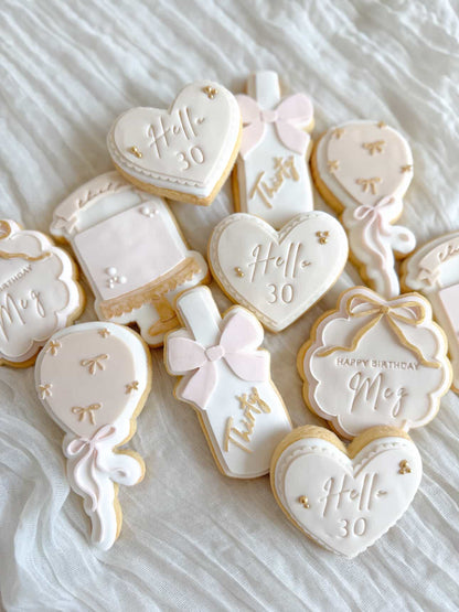 Cake on Stand with Banner Cookie Stamp & Cutter