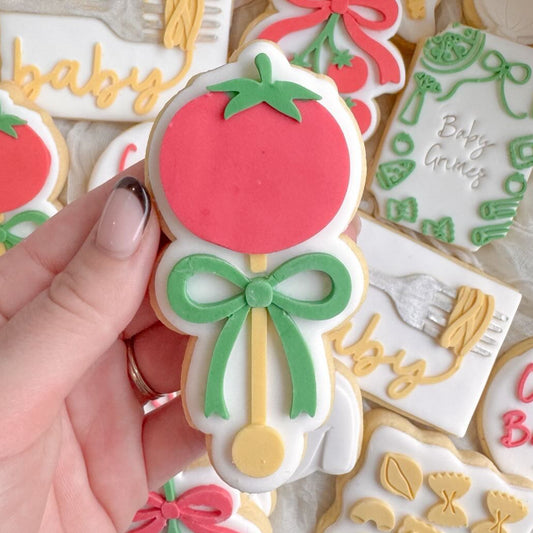 Tomato Baby Rattle Cookie Stamp & Cutter