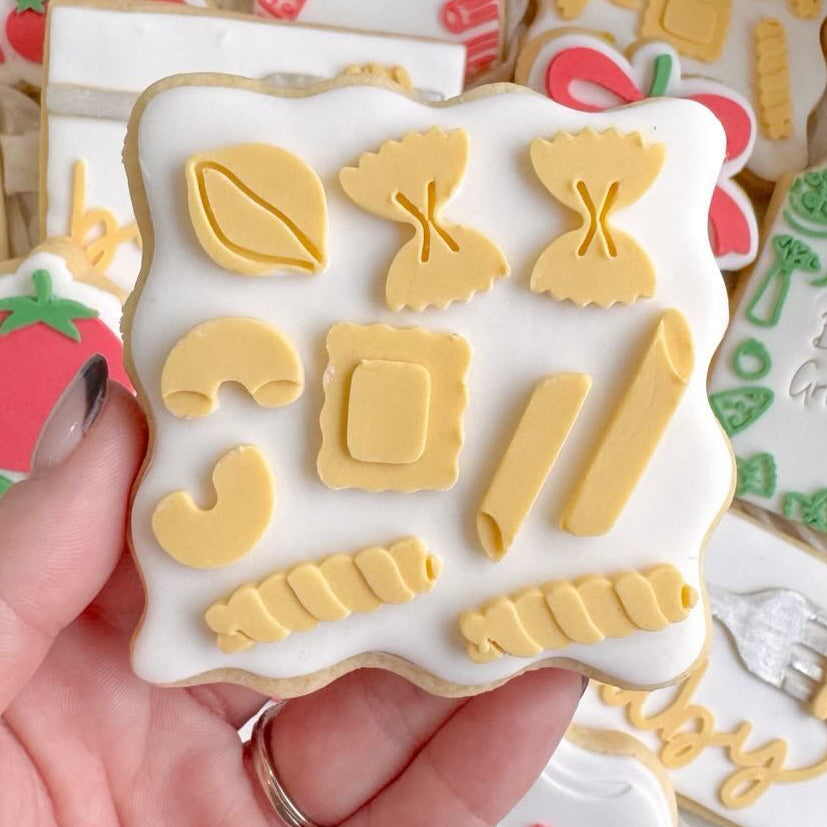 Pasta Wavy Square Cookie Stamp & Cutter