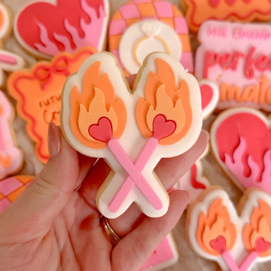 Flaming Heart Matches Cookie Stamp & Cutter