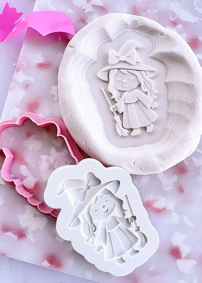 Witch Girl Cookie Stamp & Cutter