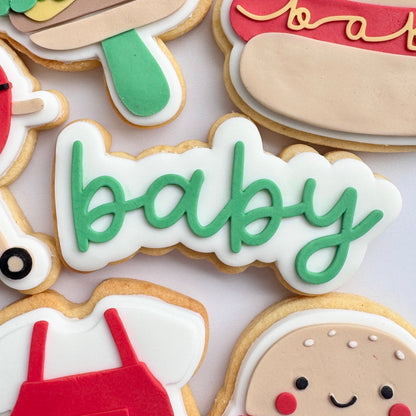 Baby Swirly Font Cookie Stamp & Cutter