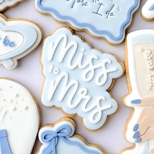 Miss to Mrs Text Cookie Stamp & Cutter