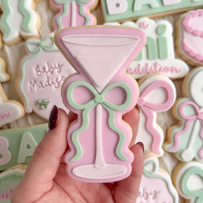 Martini Glass with Bow Cookie Stamp & Cutter