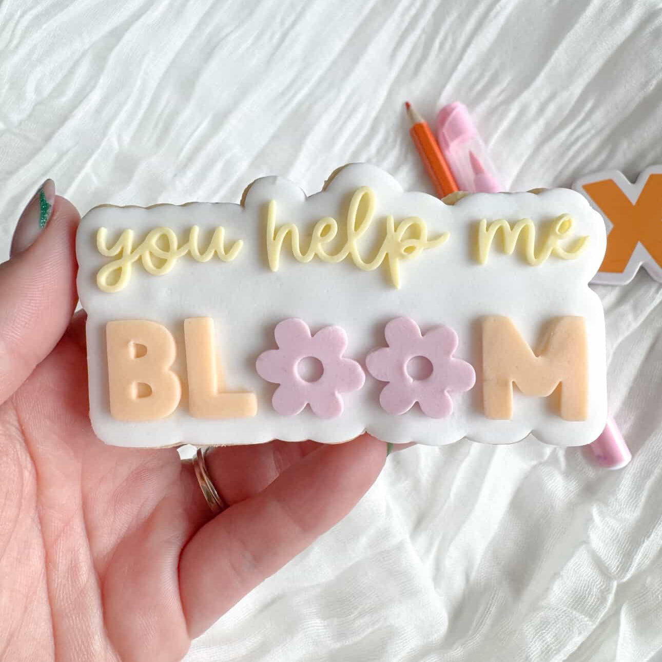 You Help Me Bloom Cookie Stamp & Cutter