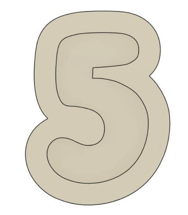 Number 5 Cookie Stamp & Cutter