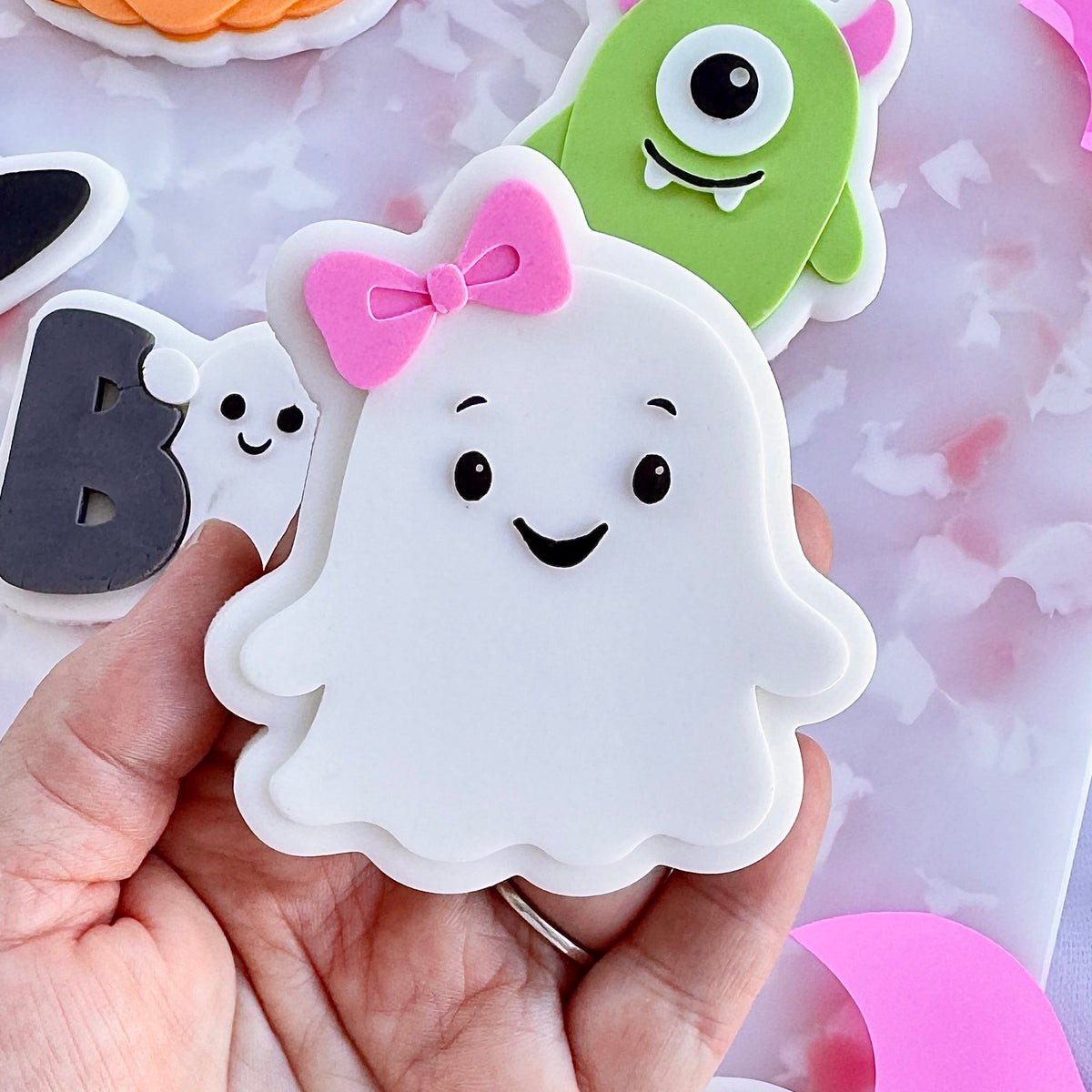 Ghost Girl with Bow Cookie Stamp & Cutter