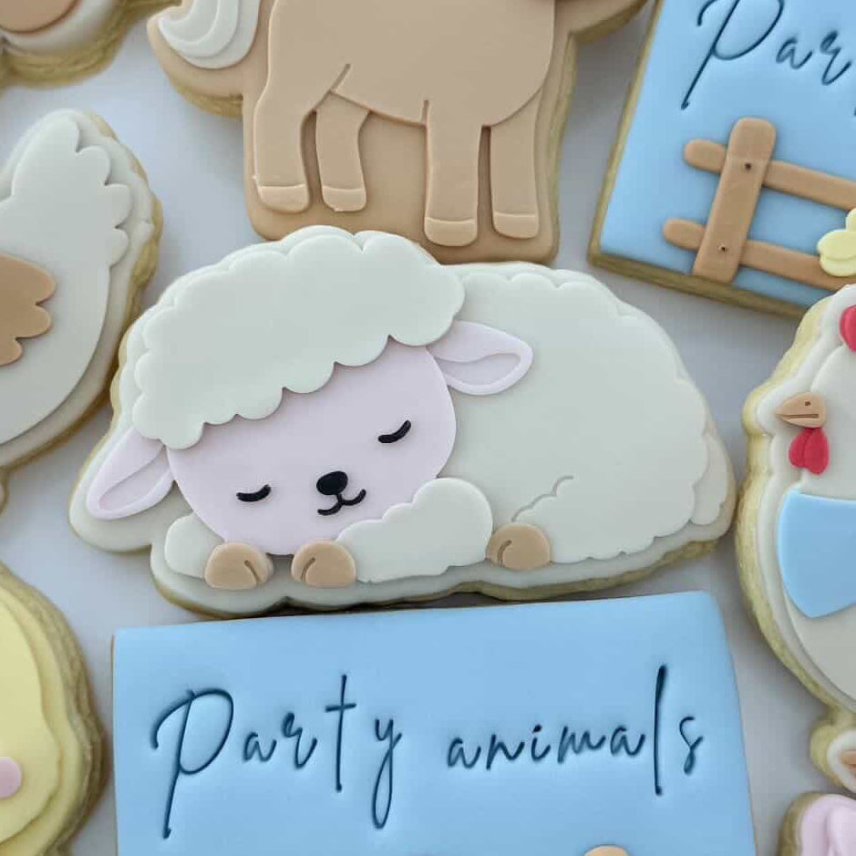 Sleeping Lamb Cookie Stamp & Cutter