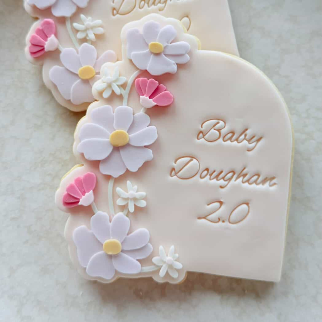 Delicate Floral Arch Cookie Stamp & Cutter