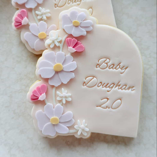 Delicate Floral Arch Cookie Stamp & Cutter