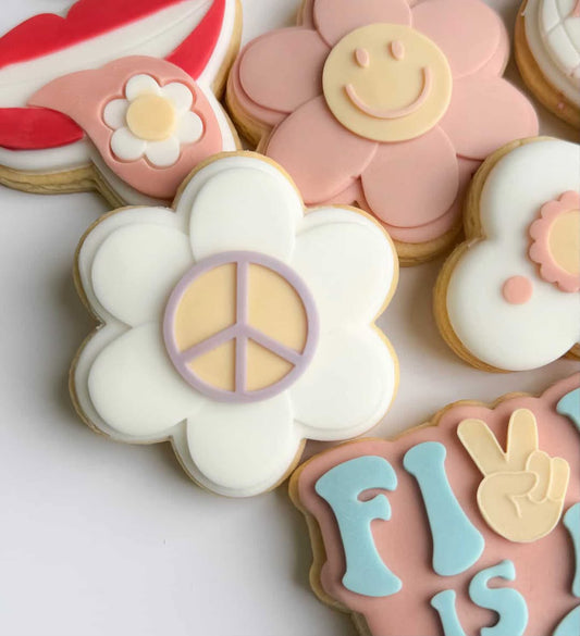Peace Sign Daisy Cookie Stamp & Cutter