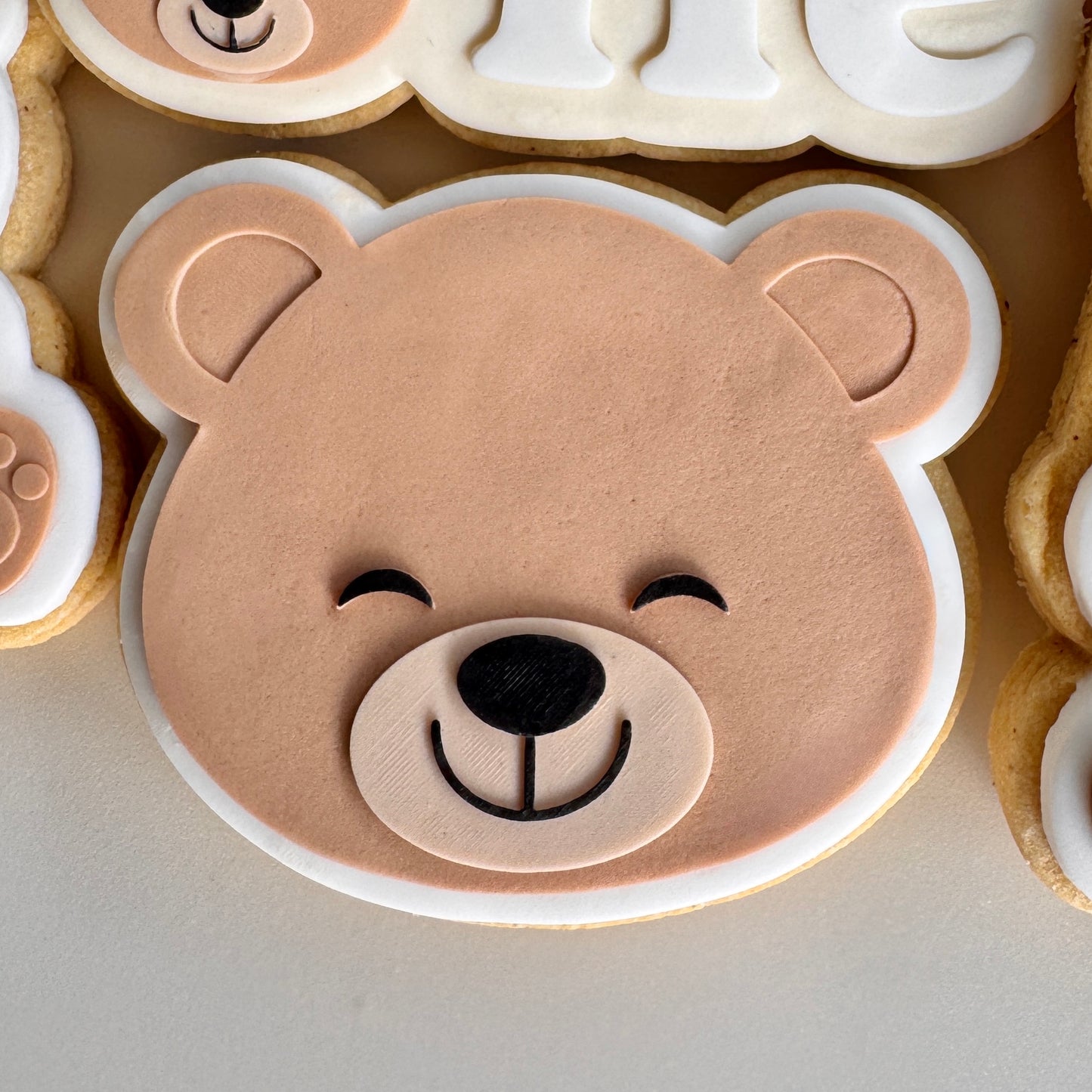 Teddy Bear Face Cookie Stamp & Cutter