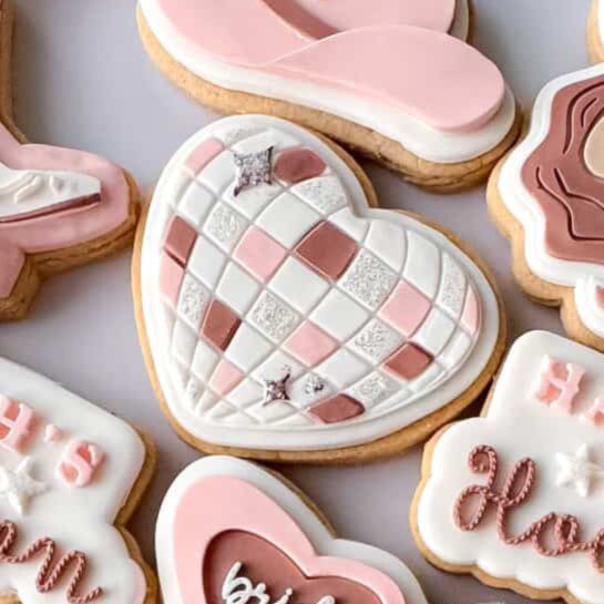 Heart Disco Ball Cookie Stamp & Cutter