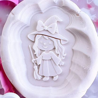 Witch Girl Cookie Stamp & Cutter