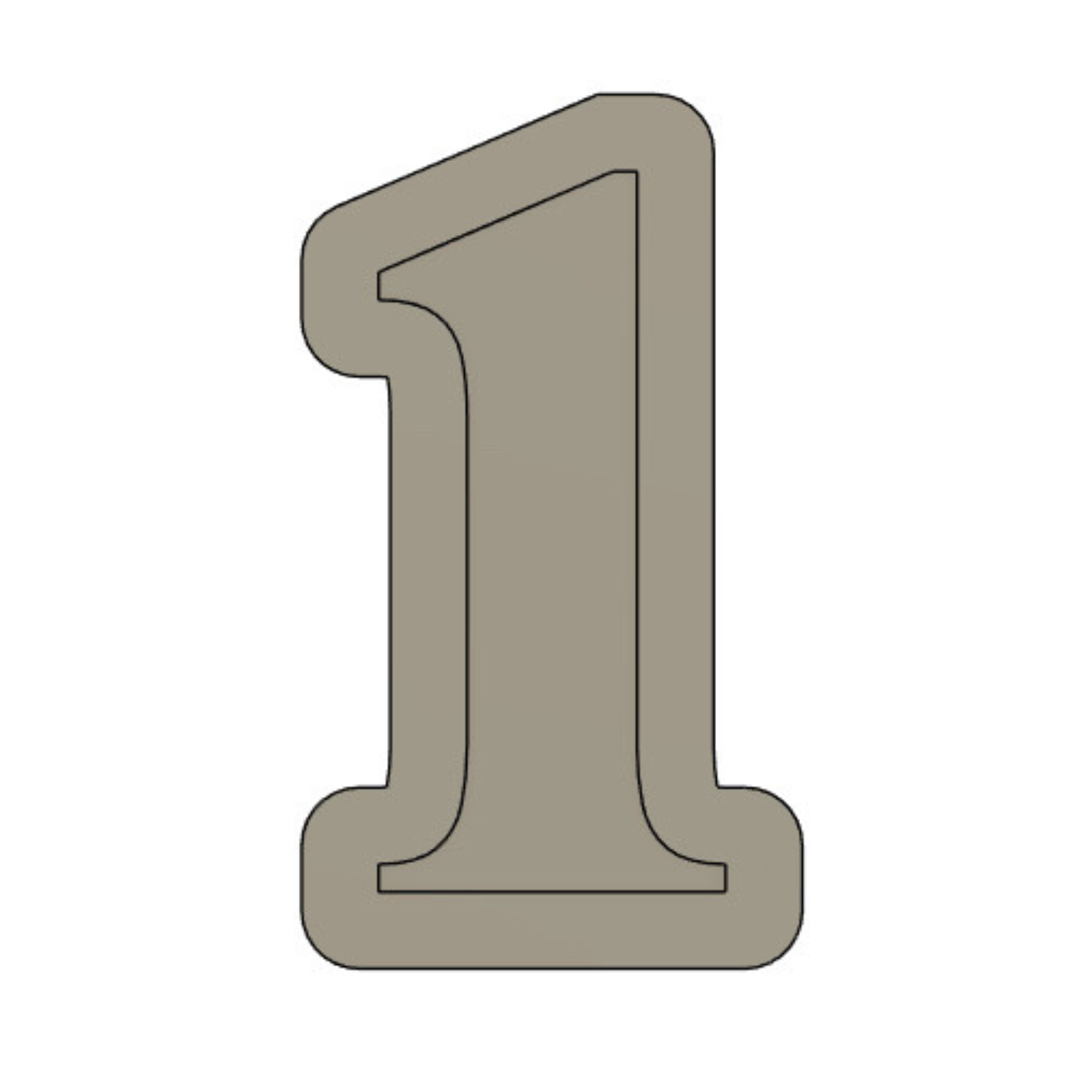 Number 1 Serif Font Cookie Stamp & Cutter