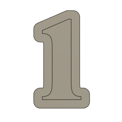 Number 1 Serif Font Cookie Stamp & Cutter