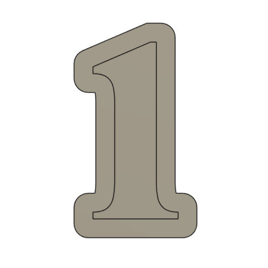 Number 1 Serif Font Cookie Stamp & Cutter