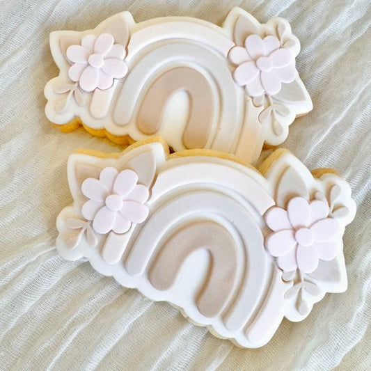 Floral Boho Rainbow Cookie Stamp & Cutter