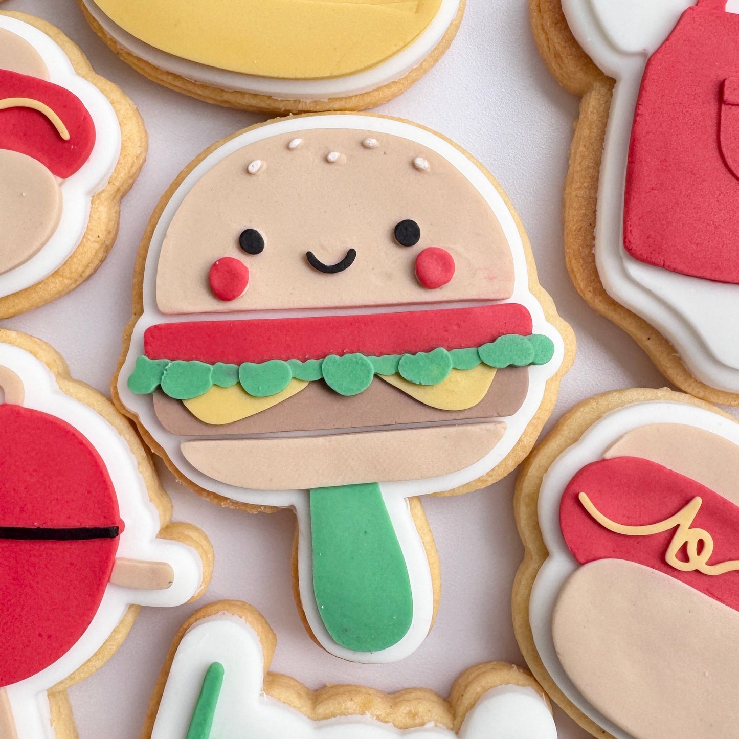 Burger Baby Rattle Cookie Stamp & Cutter