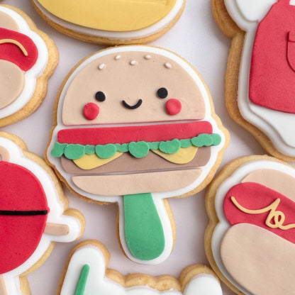 Burger Baby Rattle Cookie Stamp & Cutter
