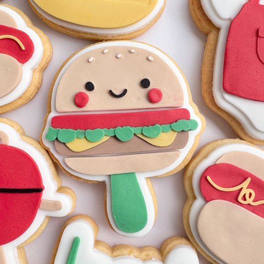 Burger Baby Rattle Cookie Stamp & Cutter