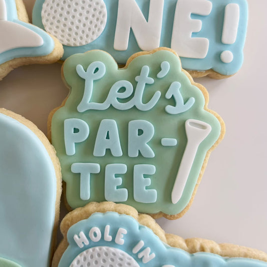 Let's Par-Tee Text Cookie Stamp & Cutter