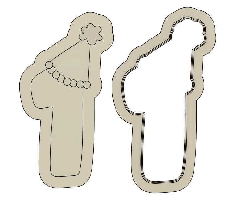Number 1 with Party Hat Cookie Stamp & Cutter