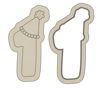Number 1 with Party Hat Cookie Stamp & Cutter