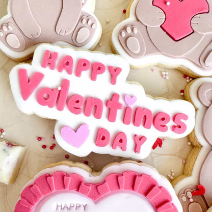 Happy Valentines Day Cookie Stamp & Cutter