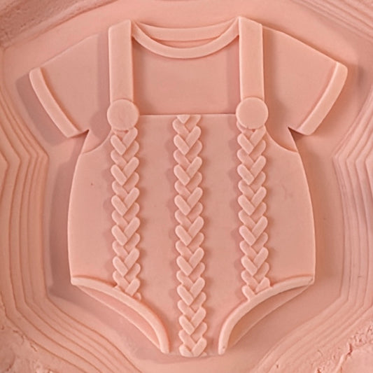 Knitted Baby Overall Romper Cookie Stamp & Cutter