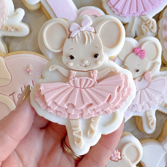 Ballerina Mouse (Arms Up) Cookie Stamp & Cutter