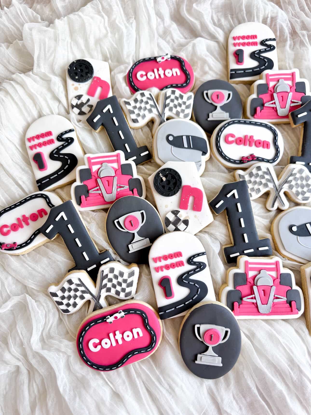 Road Border with Micro Racecar Cookie Stamp & Cutter