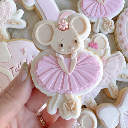 Ballerina Mouse (Arms Down) Cookie Stamp & Cutter