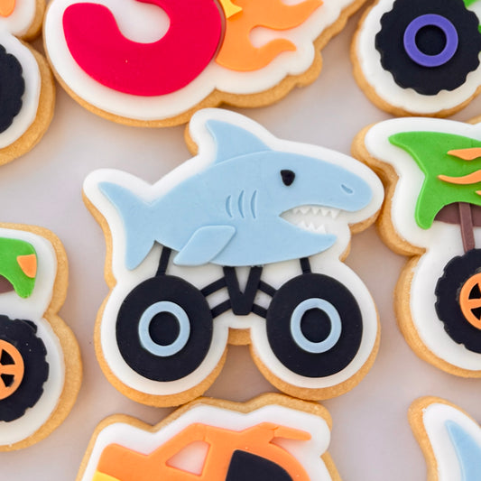 Shark Monster Truck Cookie Stamp & Cutter